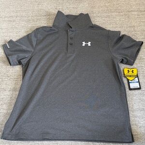 Under Armour Golf Kids Charcoal Polo Shirt